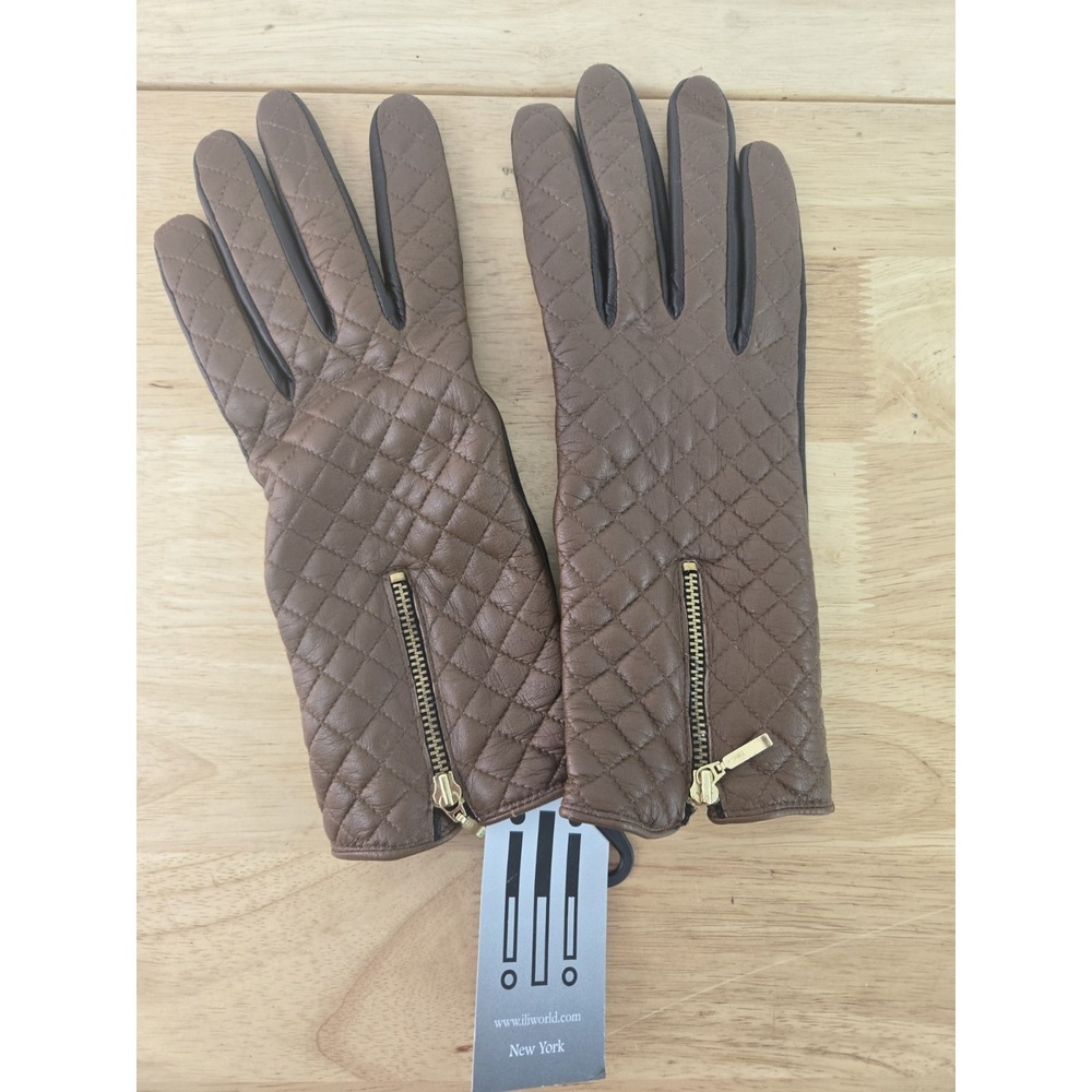 ili New York Leather/Fleece Gloves XL Whiskey/Moka